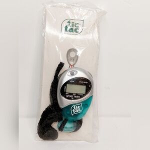 TIC TAC Sports Watch Sport Timer With Cord Brand New, Sealed Teal Stop Watch
